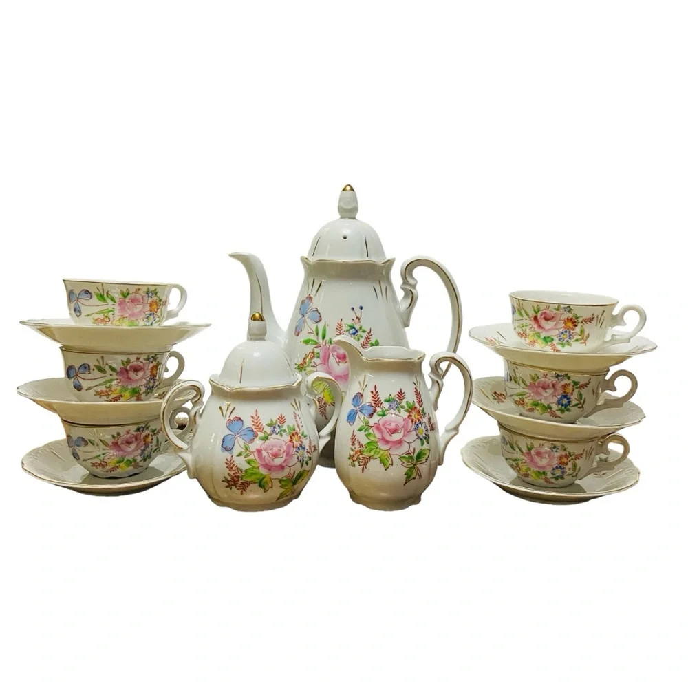 Chugai China Occupied Japan Teapot Tea Set 17 Pieces
